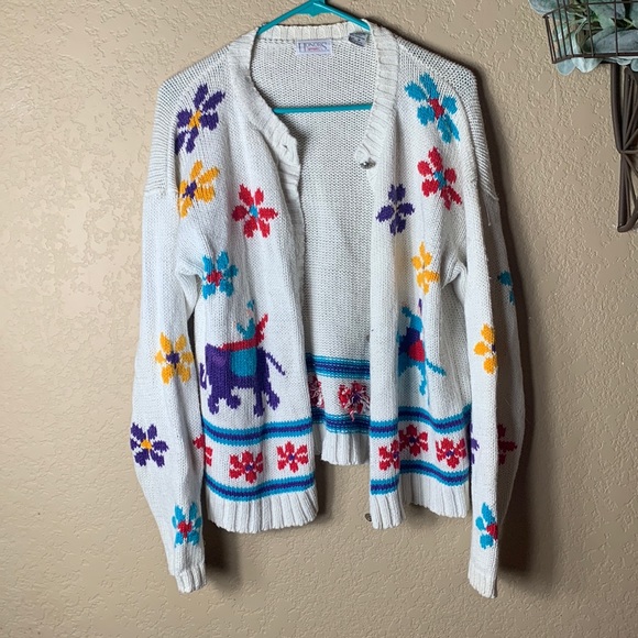 Honors Apparel Cardigan Sweater Granny Floral Medium - Picture 1 of 4